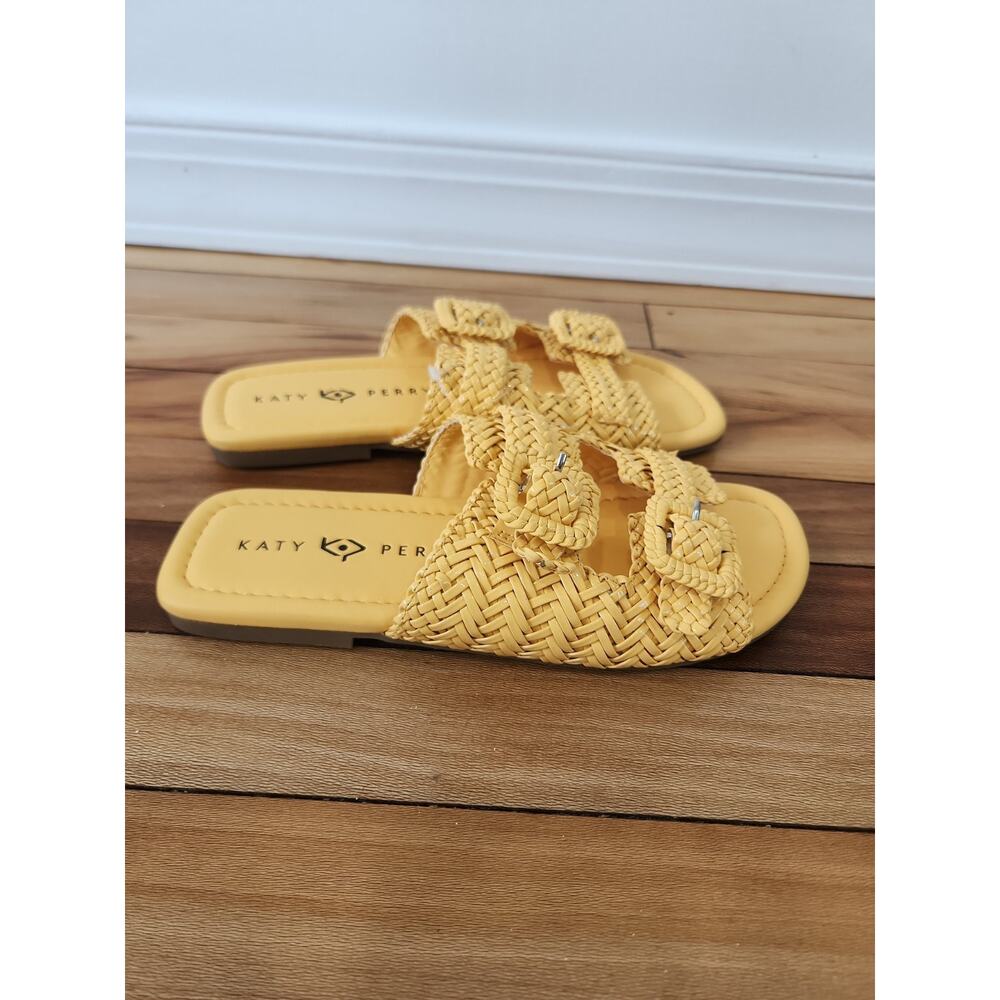 Katy Perry Yellow Woven Women's 8 M Slides Sandals - Picture 5 of 6
